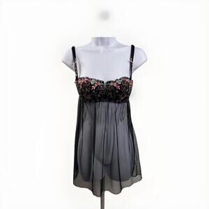 Rare Chantal Thomas for Victorias' Secret Embroidered Babydoll Lingerie Sz 32C